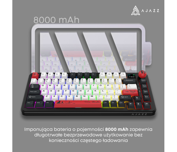 Ajazz AK820 MAX Avocado Switch Black Gray RGB z ekranem - 1536370 - zdjęcie 8